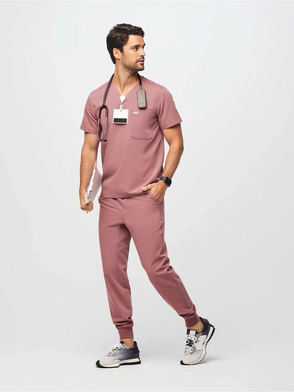 Figs Mens Rose Pink Scrub Pants L and M